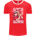 Anime Santa is My Sempai Funny Christmas Xmas Mens Ringer T-Shirt FotL Red/White