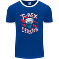 T-Rex Detector Funny Dinosaur Mens Ringer T-Shirt FotL Royal Blue/White