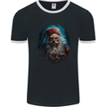 Horror Zombie Santa Claus Christmas Halloween Mens Ringer T-Shirt FotL Black/White