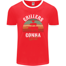 Grillers Gonna Grill BBQ Food Mens Ringer T-Shirt FotL Red/White