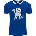 A Dinosaur Skeleton With a Full Moon Halloween Mens Ringer T-Shirt FotL Royal Blue/White