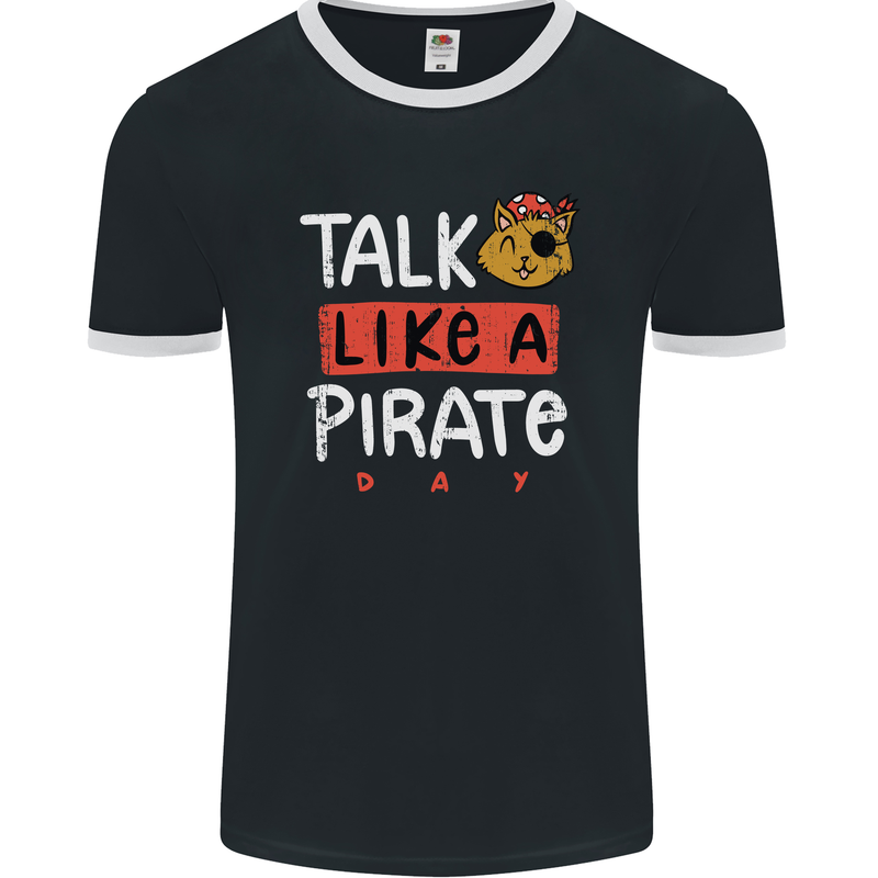 Talk Like a Pirate Day Mens Ringer T-Shirt FotL Black/White