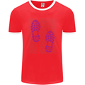 Rise & Run Running Cross Country Marathon Runner Mens Ringer T-Shirt FotL Red/White