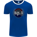 Holland Bodybuilding Flag Gym Training Dutch Mens Ringer T-Shirt FotL Royal Blue/White