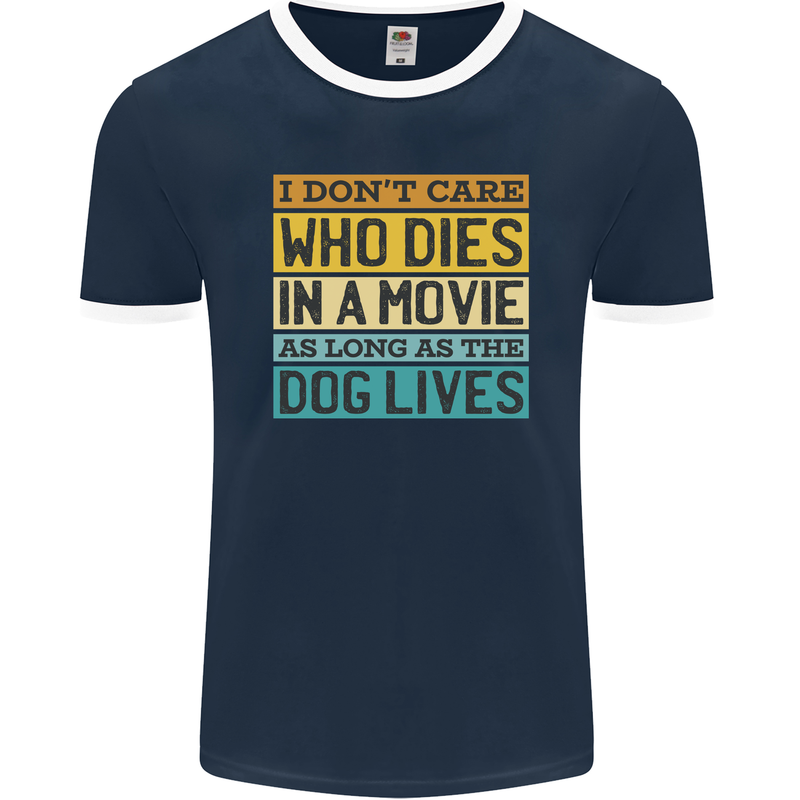 As Long as the Dog Lives Funny Movie Mens Ringer T-Shirt FotL Navy Blue/White