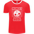 Monday Dead Inside Work Skull Mens Ringer T-Shirt FotL Red/White
