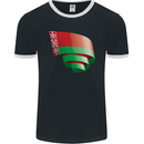 Curled Belarus Flag Belarusian Day Football Mens Ringer T-Shirt FotL Black/White