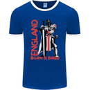 England Born & Bred St Georges Day Mens Ringer T-Shirt FotL Royal Blue/White