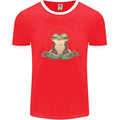 Yoga Frog Meditation Mens Ringer T-Shirt FotL Red/White