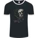 At One With Nature Skull Mens Ringer T-Shirt FotL Black/White