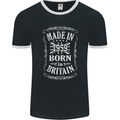 Born In Britain 64th Birthday Made 1959 Mens Ringer T-Shirt FotL Black/White