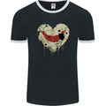 Love Flag Easter Island Football Mens Ringer T-Shirt FotL Black/White