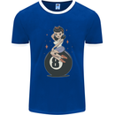 8-Ball Pool Pinup Mens Ringer T-Shirt Royal Blue/White