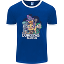 Dungeons & Sloths Role Play Games RPG Mens Ringer T-Shirt FotL Royal Blue/White