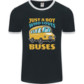 Just a Boy Who Loves Buses Bus Mens Ringer T-Shirt FotL Black/White