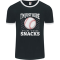 Baseball Im Just Here for the Snacks Mens Ringer T-Shirt FotL Black/White