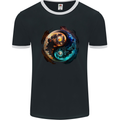 Yin Yang Planets Space Universe Astronomy Mens Ringer T-Shirt FotL Black/White
