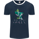Lizard Queen Chameleon Bearded Dragon Mens Ringer T-Shirt FotL Navy Blue/White