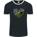 Love Solomon Islands Flag Day Football Mens Ringer T-Shirt FotL Black/White