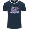 Crushing Eggs Easter T-Rex Dinosaur Monster Truck Mens Ringer T-Shirt FotL Navy Blue/White