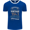 Premium Vintage 80th Birthday 1943 Mens Ringer T-Shirt FotL Royal Blue/White