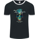 Los Angeles Surf Skull Surfing Mens Ringer T-Shirt FotL Black/White