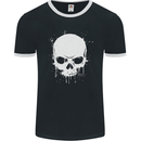 Skull Splatter Mens Ringer T-Shirt FotL Black/White