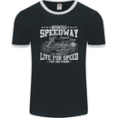 Motorcycle Speedway Motorcycle Biker Motorbike Mens Ringer T-Shirt FotL Black/White