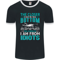 Idiots Funny Scuba Diving Diver Dive Mens Ringer T-Shirt FotL Black/White