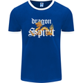 Dragon Spirit Fantasy Mens Ringer T-Shirt FotL Royal Blue/White