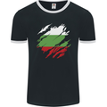 Torn Bulgaria Flag Bulgarian Day Football Mens Ringer T-Shirt FotL Black/White