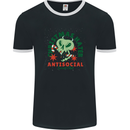 Christmas Hater Bah Humbug Antisocial Xmas Mens Ringer T-Shirt FotL Black/White