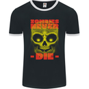 Zombies Never Die Halloween Skull Horror Mens Ringer T-Shirt FotL Black/White