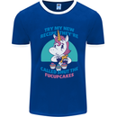 Shut the Fuckupcakes Funny Offensive Unicorn Mens Ringer T-Shirt Royal Blue/White