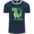 If You're Happy Funny Dinosaur T-Rex Mens Ringer T-Shirt FotL Navy Blue/White