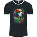 A Cool Basset Hound Dog Mens Ringer T-Shirt FotL Black/White