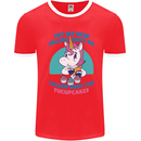 Shut the Fuckupcakes Funny Offensive Unicorn Mens Ringer T-Shirt Red/White