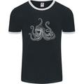 An Octopus Scuba Diver Deep Sea Diving Mens Ringer T-Shirt FotL Black/White