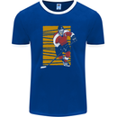 Ice Hockey Player Mens Ringer T-Shirt FotL Royal Blue/White