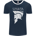 Sparta Helmet Bodybuilding Training Gym Mens Ringer T-Shirt FotL Navy Blue/White