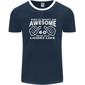 40th Birthday 40 Year Old This Is What Mens Ringer T-Shirt FotL Navy Blue/White