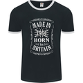 Born In Britain 59th Birthday Made 1964 Mens Ringer T-Shirt FotL Black/White