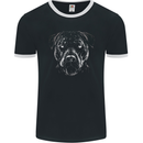 A Monochrome Pitbull Dog Mens Ringer T-Shirt FotL Black/White