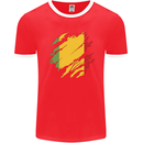 Torn Mali Flag Malian Day Football Mens Ringer T-Shirt FotL Red/White