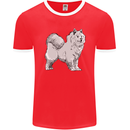 A Samoyed Dog Mens Ringer T-Shirt FotL Red/White
