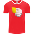 Curled Vatican Flag Mens Ringer T-Shirt FotL Red/White