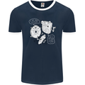 Storage Father Flash Drive CD ROM Floppy Mens Ringer T-Shirt FotL Navy Blue/White