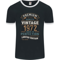 Premium Vintage 51st Birthday 1972 Mens Ringer T-Shirt FotL Black/White
