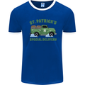 St Patricks Beer Delivery Funny Alcohol Guiness Mens Ringer T-Shirt Royal Blue/White