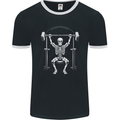 Eternal Gym Bodybuilding Fitness Skull Mens Ringer T-Shirt FotL Black/White